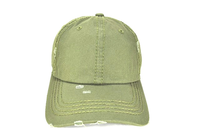 HS-001 COTTON VINTAGE STITCH CAP OLIVE